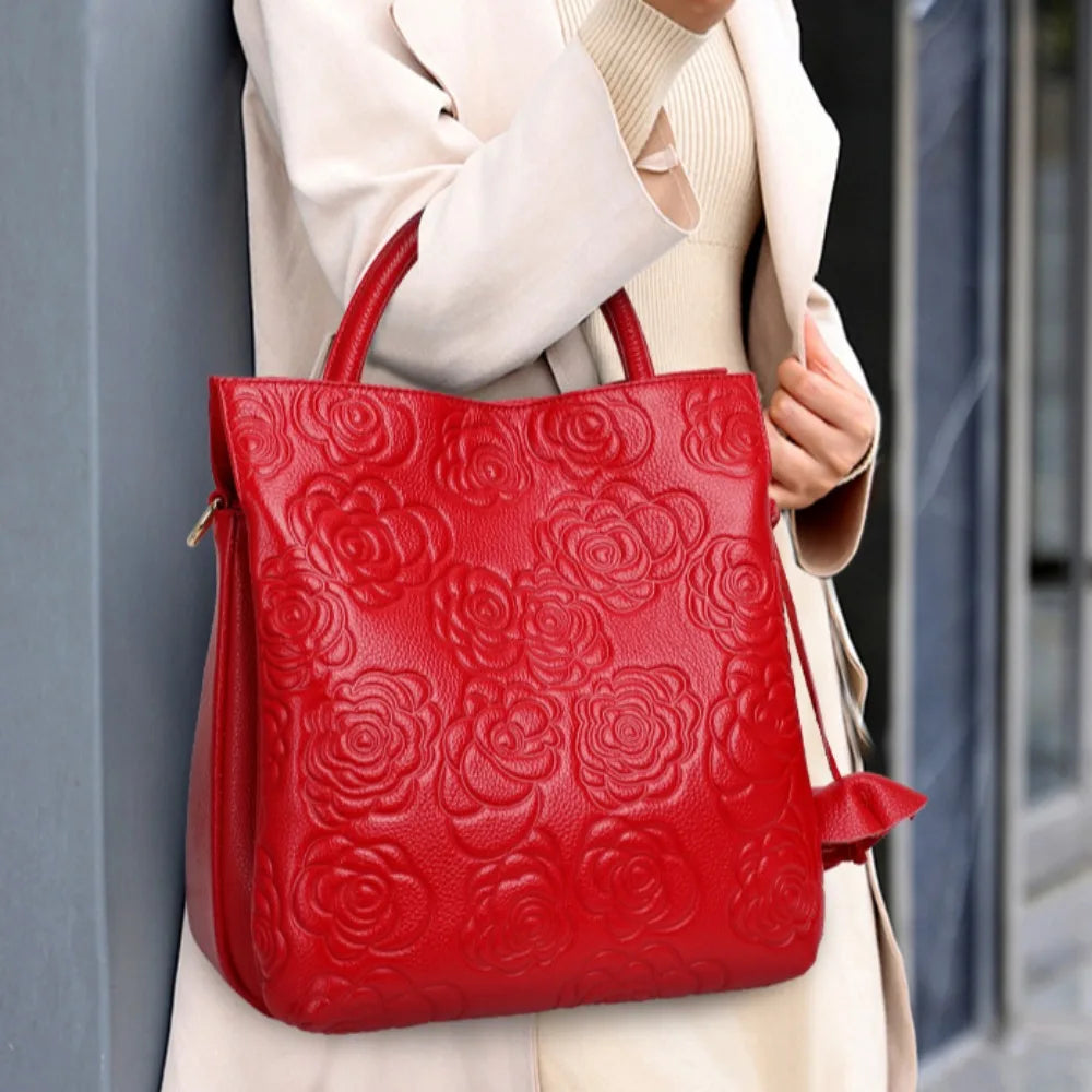 Elegant Camellia Tote Bag With Large Capacity for Women