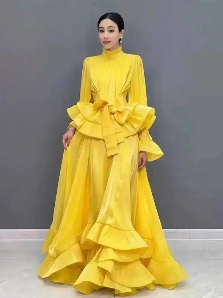 Bell Sleeve Two Piece Maxi Skirt Set