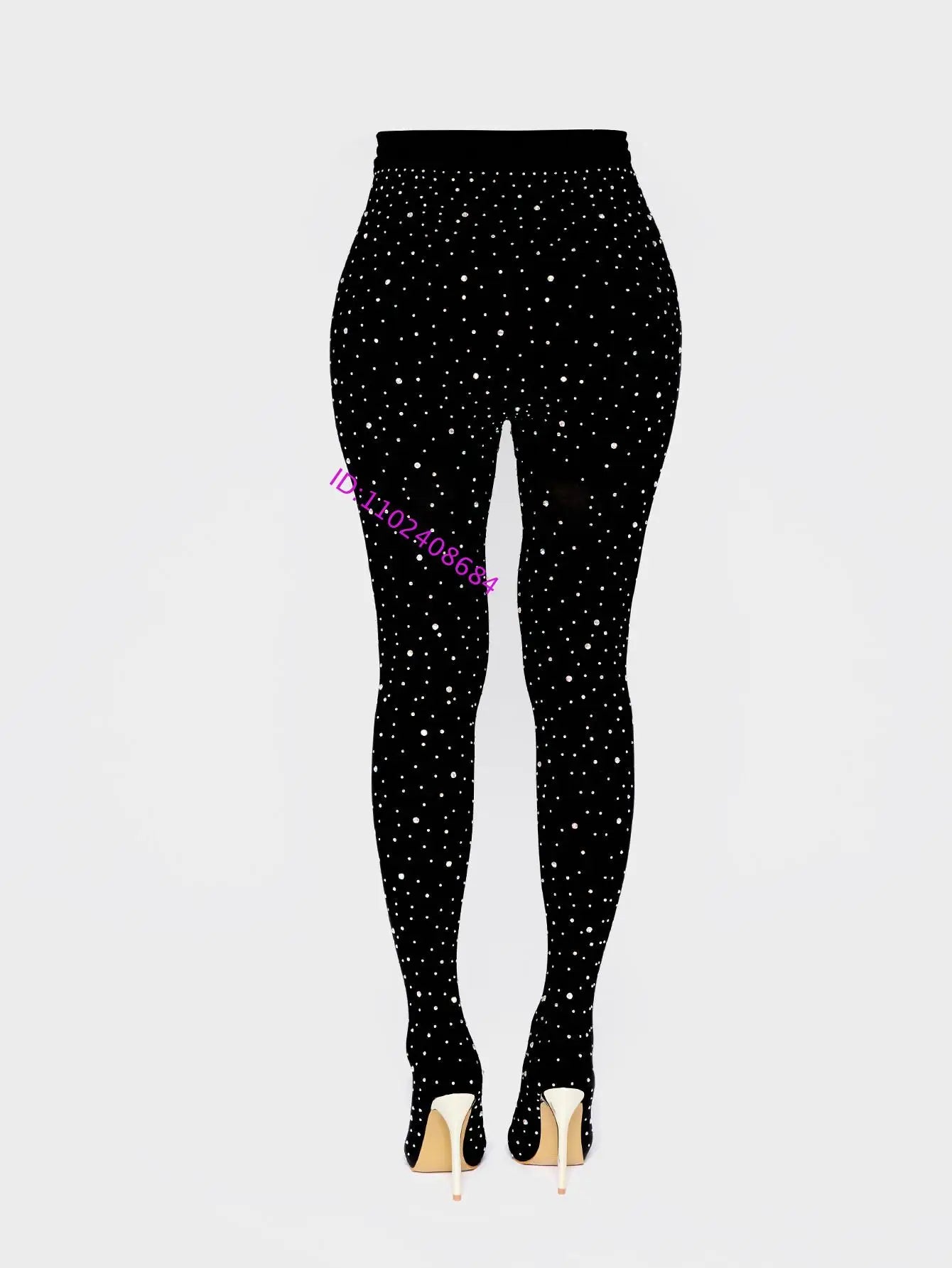 Black Lace Crystal Pointed Toe Over The Knee Boots For Women