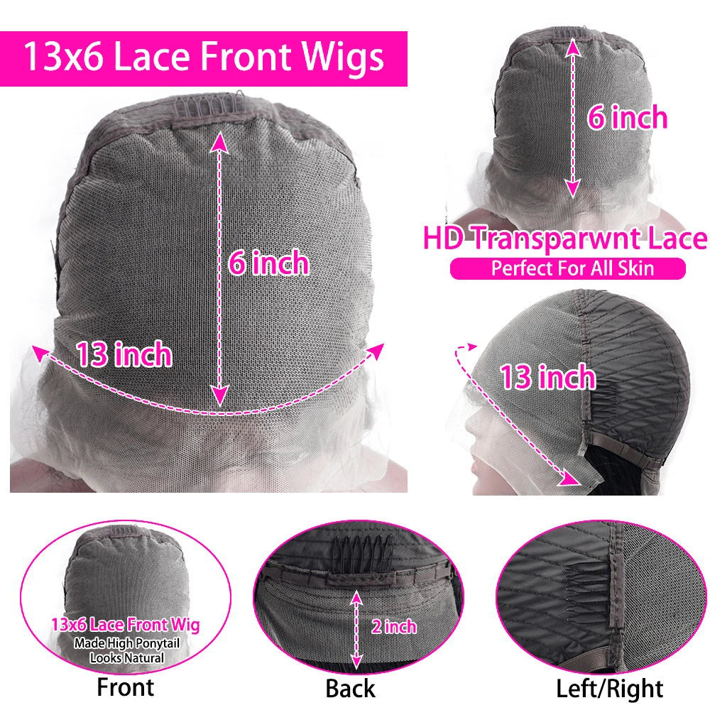 HD Transparent Body Wave Lace Frontal Human Hair Wig for Women