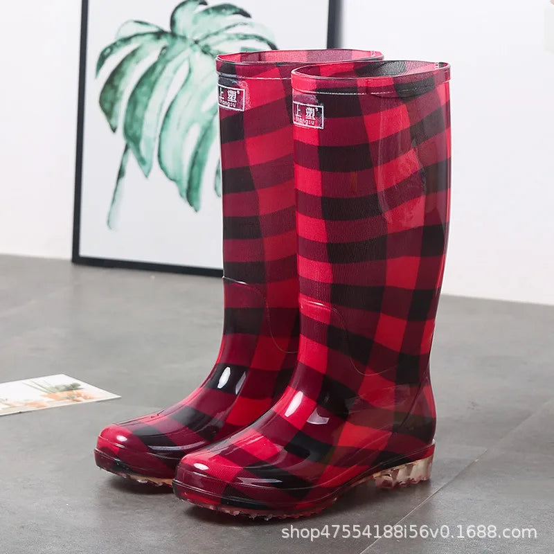 Floral Printed Anti Slip Comfortable Rain Boots For Women
