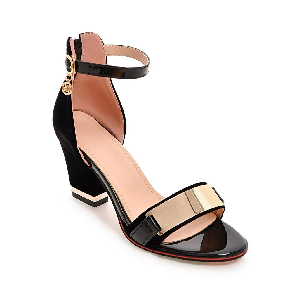 Chic Ankle Strap Block Heel Sandals