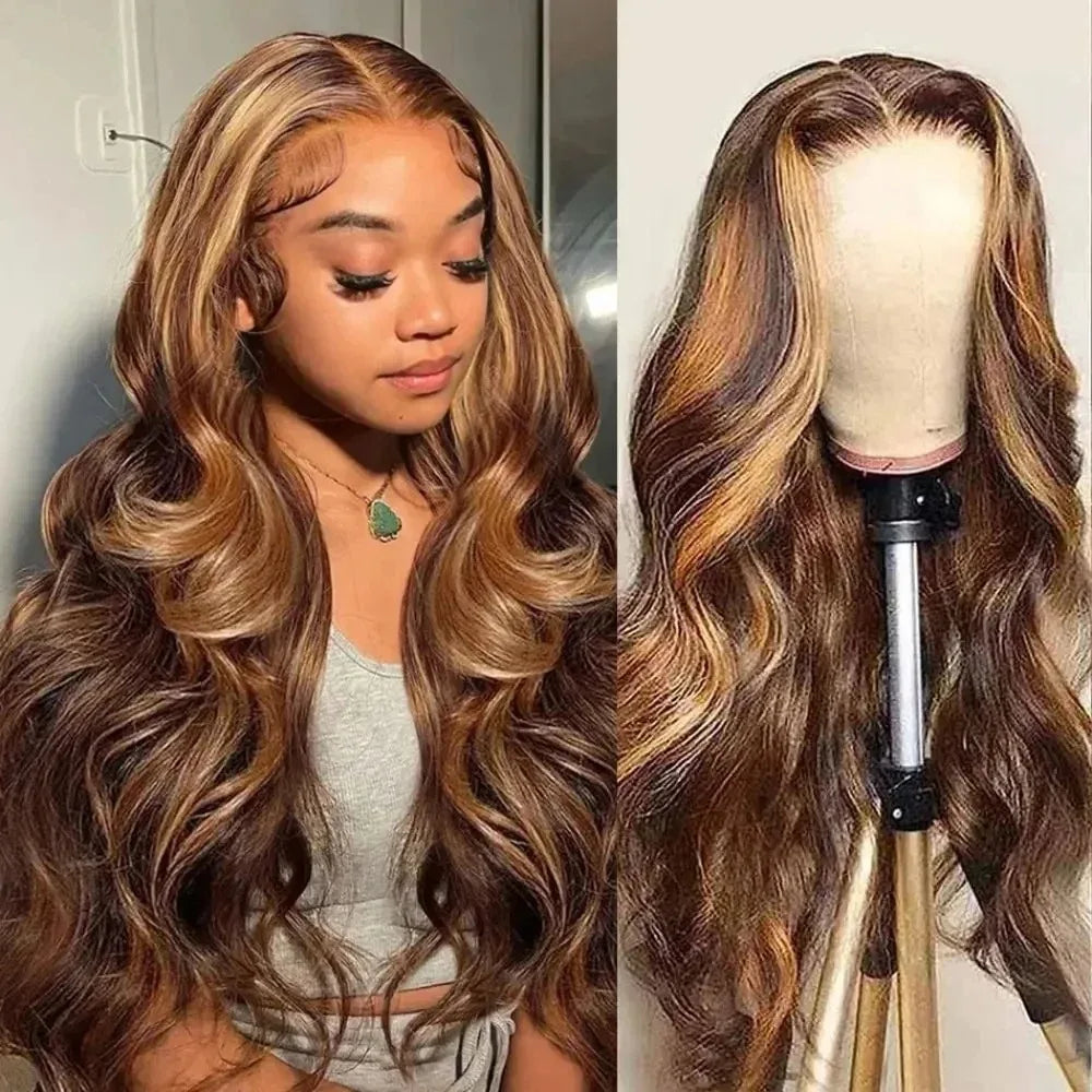 Bright Red Body Wave Heat Resistant Lace Front Wig for Women
