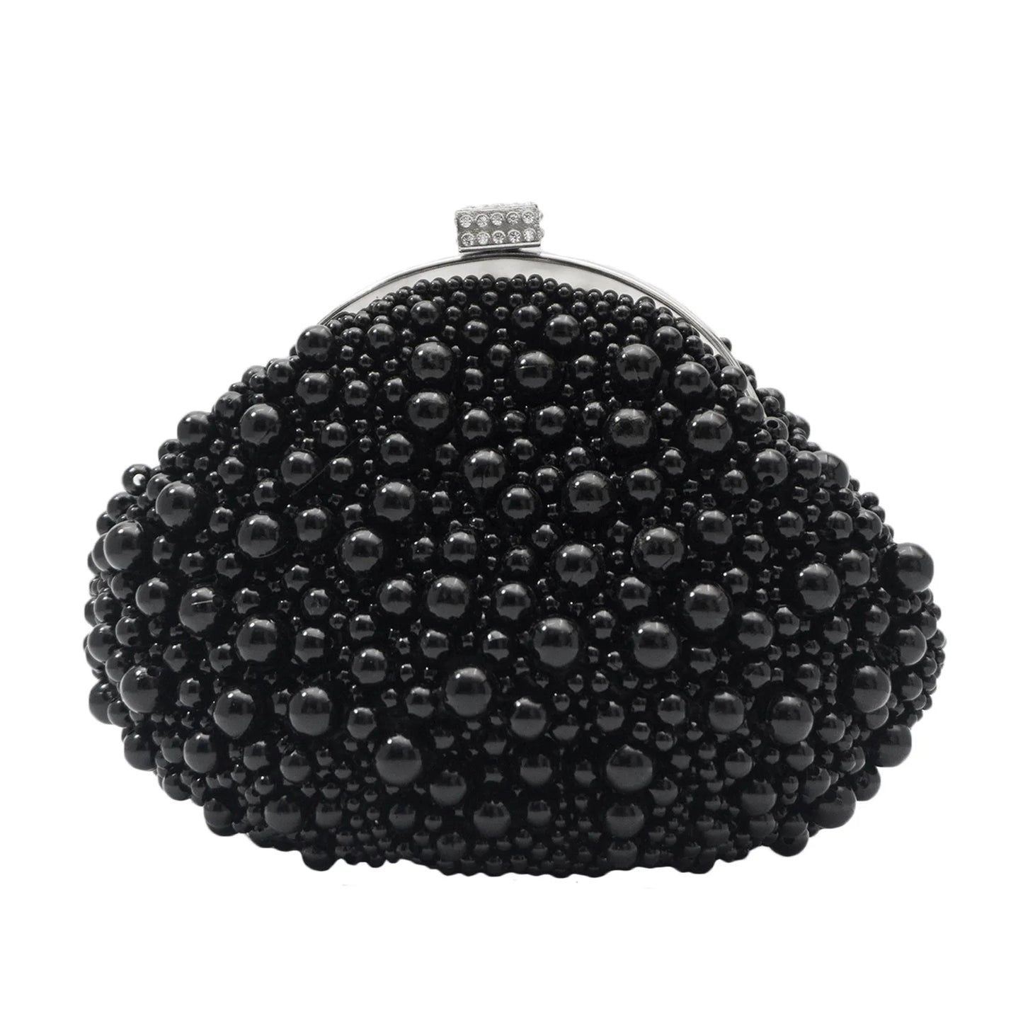 Full Black Pearls Evening Clutch Bags for Women Luxury Designer Mini Beading Handbags Chain Shoulder Bag Tote Mini Female Purses