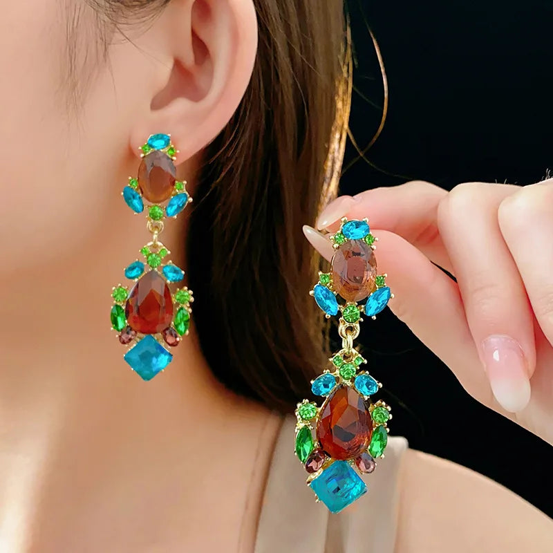 Rhinestone Choker and Earring Set