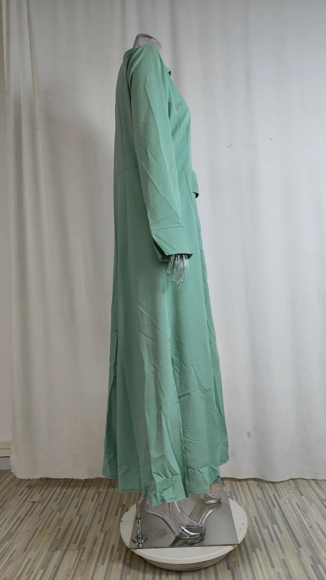 Autumn Elegant Long Sleeve V Neck Shirt Dress for Women