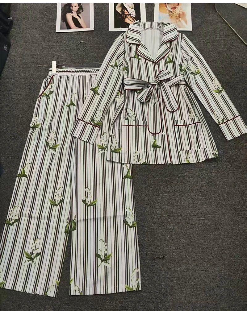 Striped Shirt And Trousers Set
