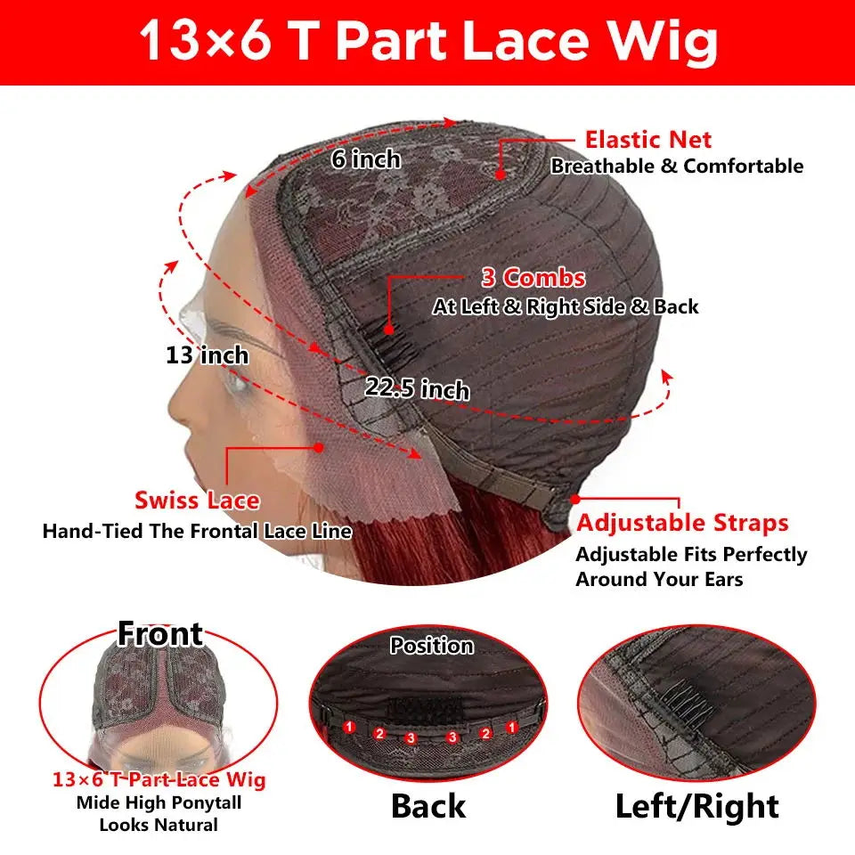 Short Straight Highlight Blonde Lace Front Bob Wig for Women