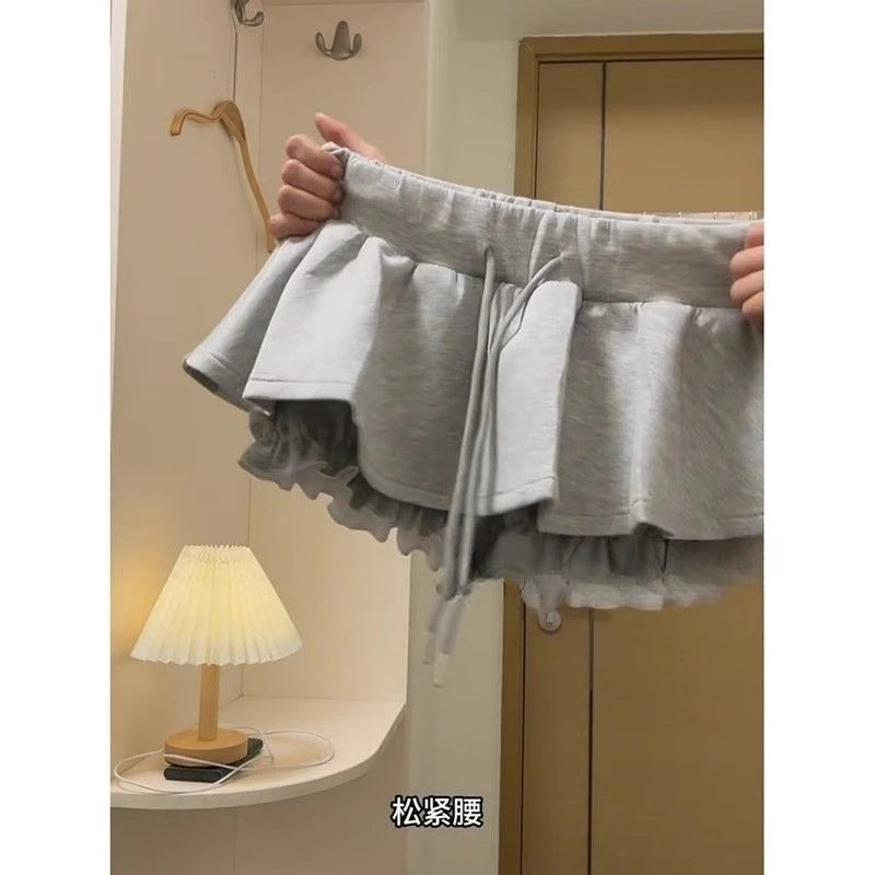 High Waist Elastic Flared A-Line Mini Skirt for Women