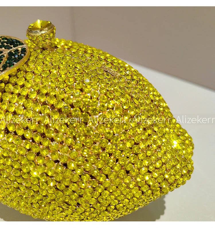 Elegant Lemon Shaped Diamond Evening Bag for Women