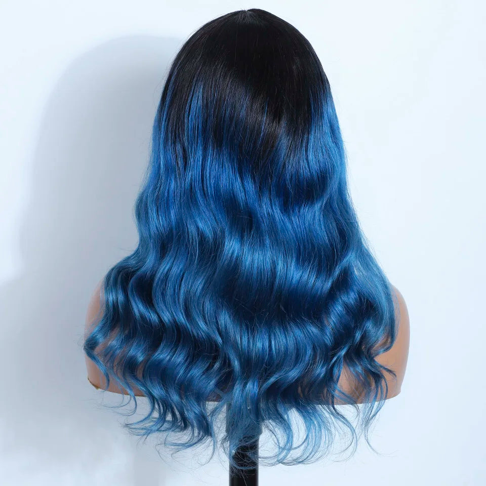 Long Body Wave Human Hair Wig With Bangs for Women