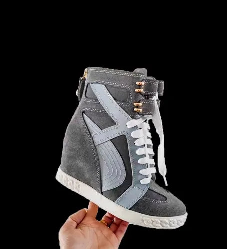 Casual Patchwork Buckle Strap Hollow Out Wedge Ankle Boots for Women