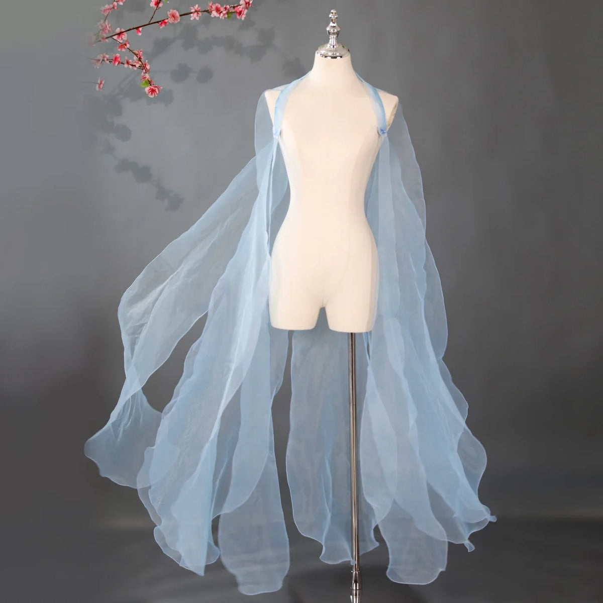 Elegant Fairy Tulle Hanfu Shawl Cape Costume for Women