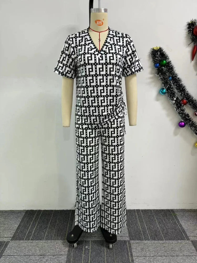 Printed Summer Two-Piece Pants Set
