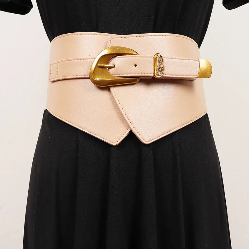 Wide Black Elastic Waist Cincher Corset Belt for Women