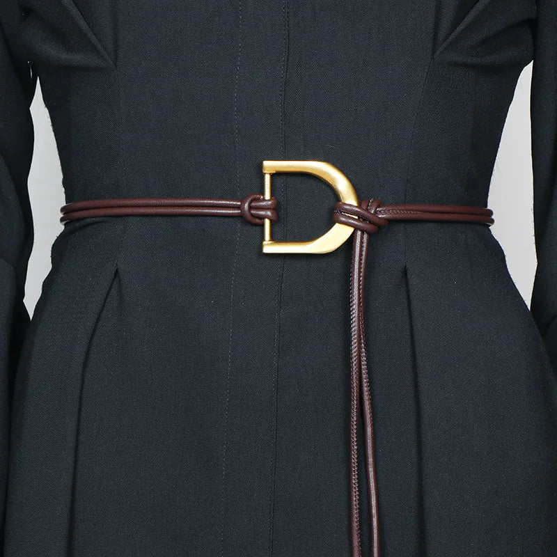 Fashion Braided Gold Knot Waist Chain Belt for Women