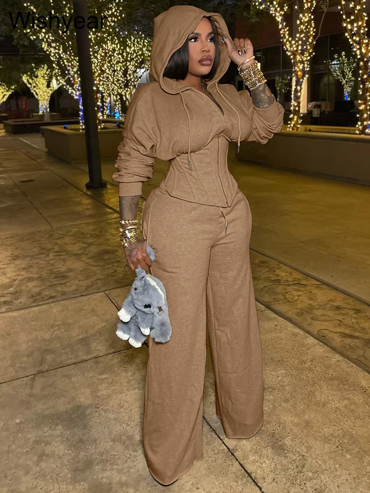 Cozy Autumn Hooded Tracksuit Set