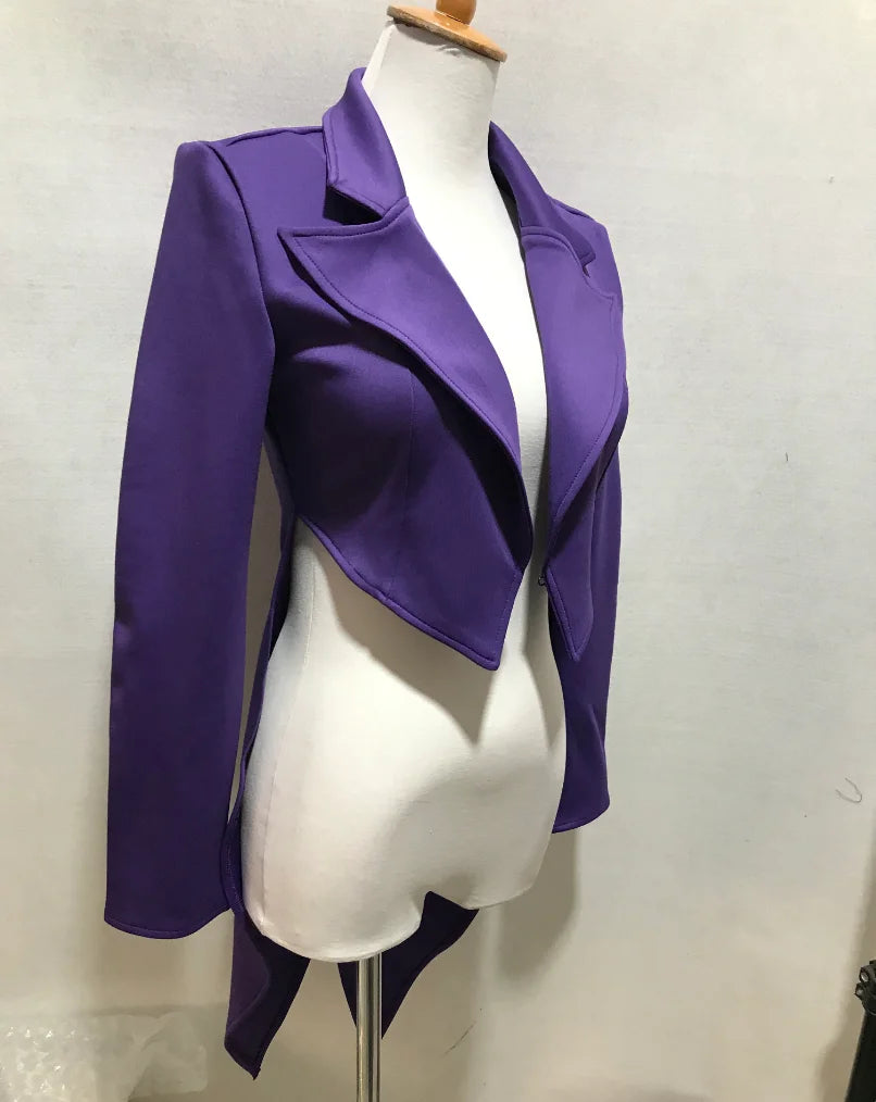 Black And White Tailcoat Dance Performance Costume for Women