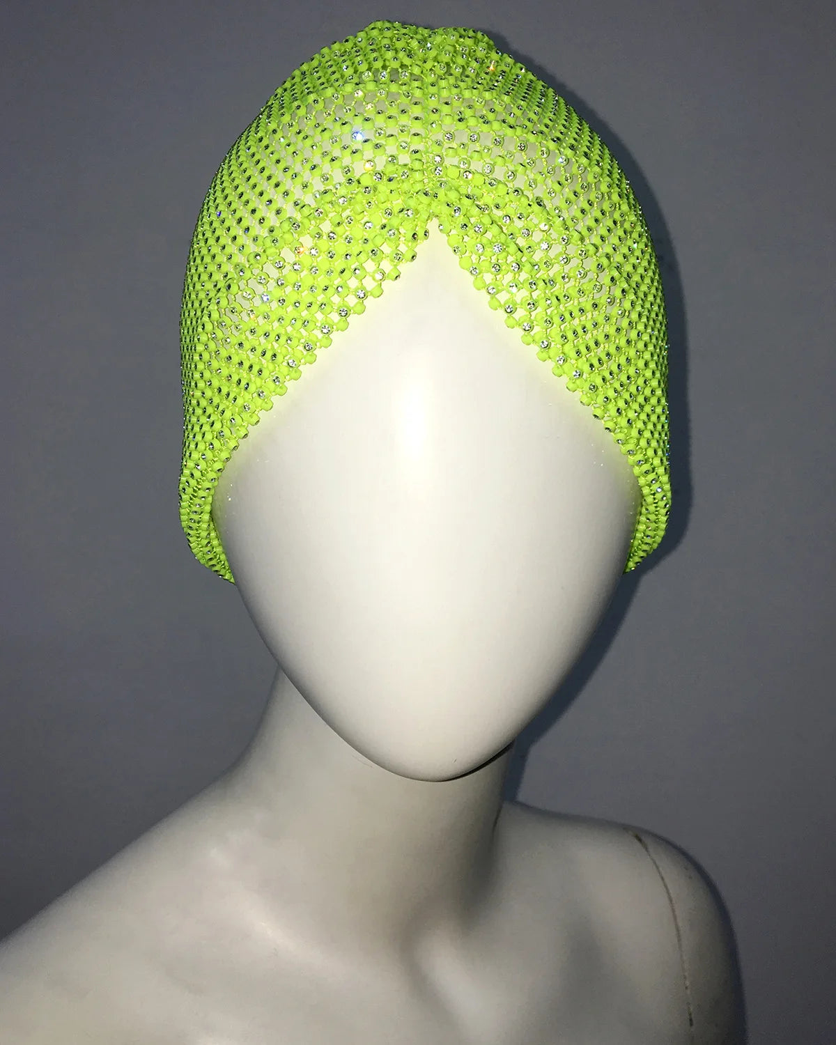 Sparkly Rhinestone Fishnet Turban Head Wrap for Women