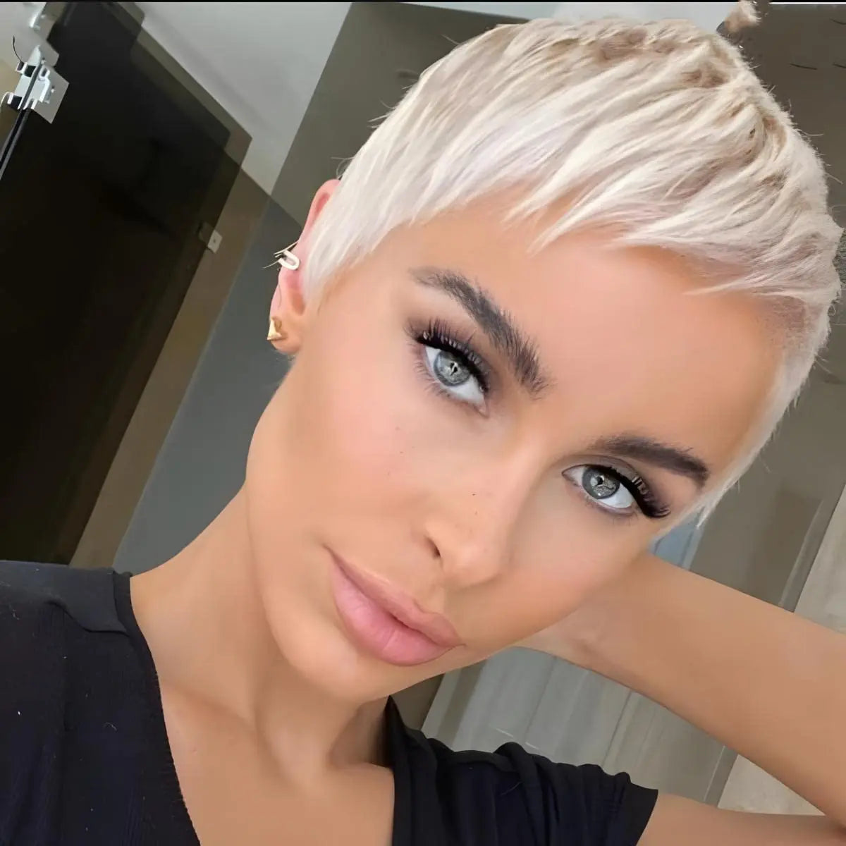 Heat Resistant Short Ombre Pixie Cut Synthetic Wig For Women