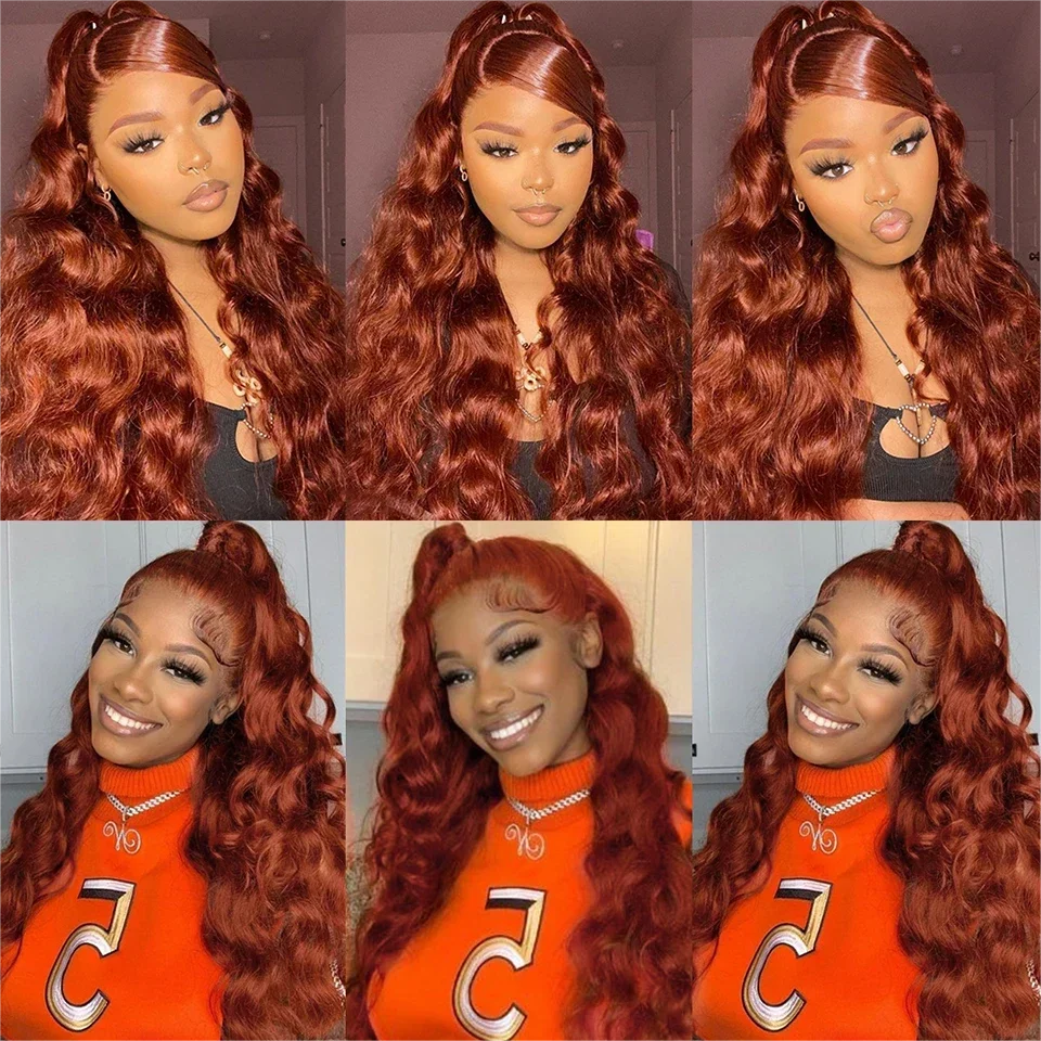 Bright Red Body Wave Heat Resistant Lace Front Wig for Women