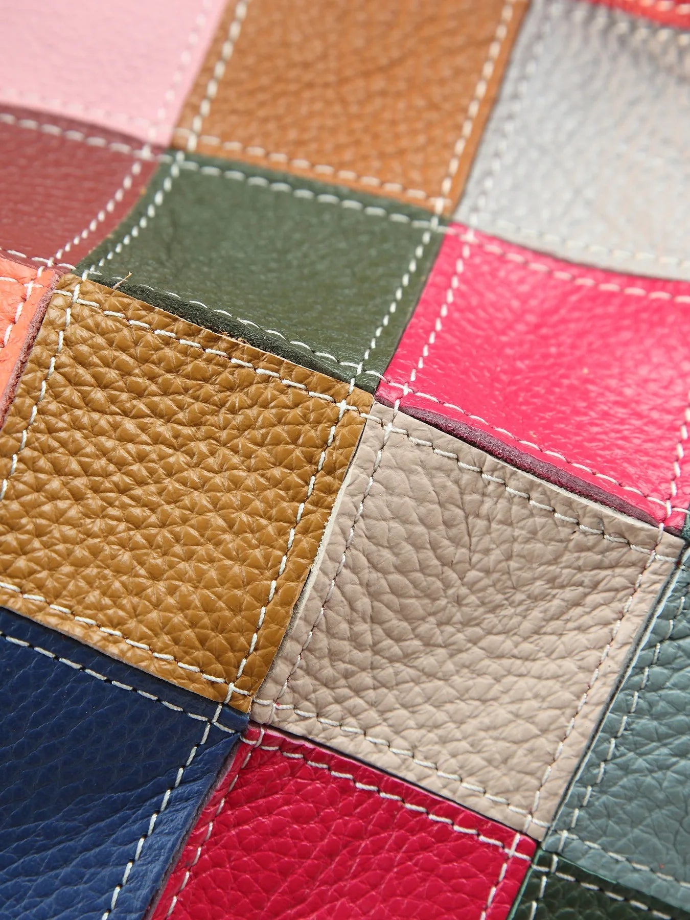 ABQP New Women's Handbag Made of Genuine Leather Hand Woven Women's Single Shoulder Crossbody Bag Color Spliced Women's Bag