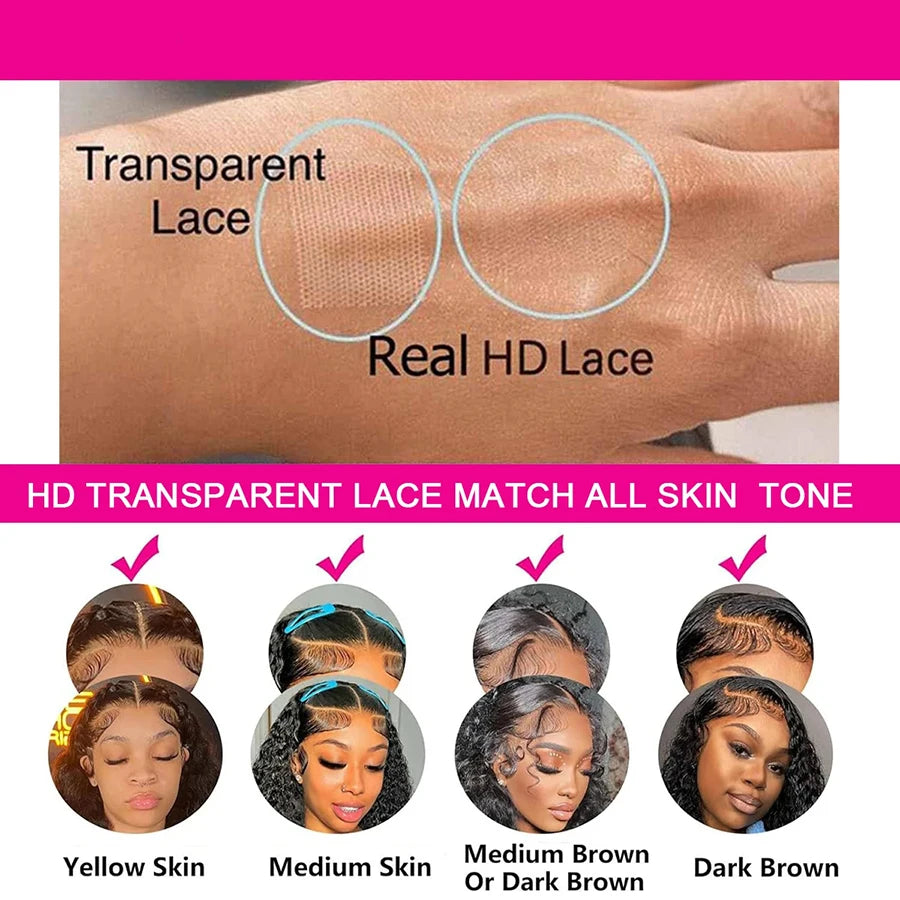 Fluffy Brown Ombre Highlights Water Wave Wig Glueless 5x5 6x6 HD Lace Closure Wigs Curly Human Hair 13x6 HD Lace Frontal Wigs