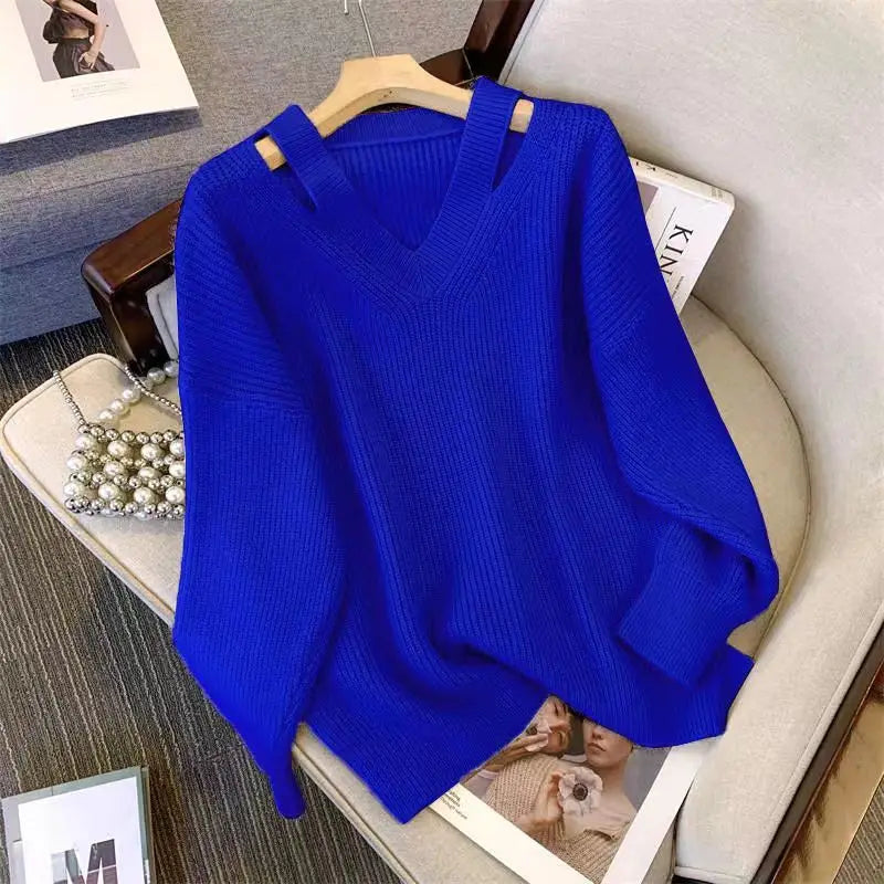 Soft V-Neck Knit Sweater