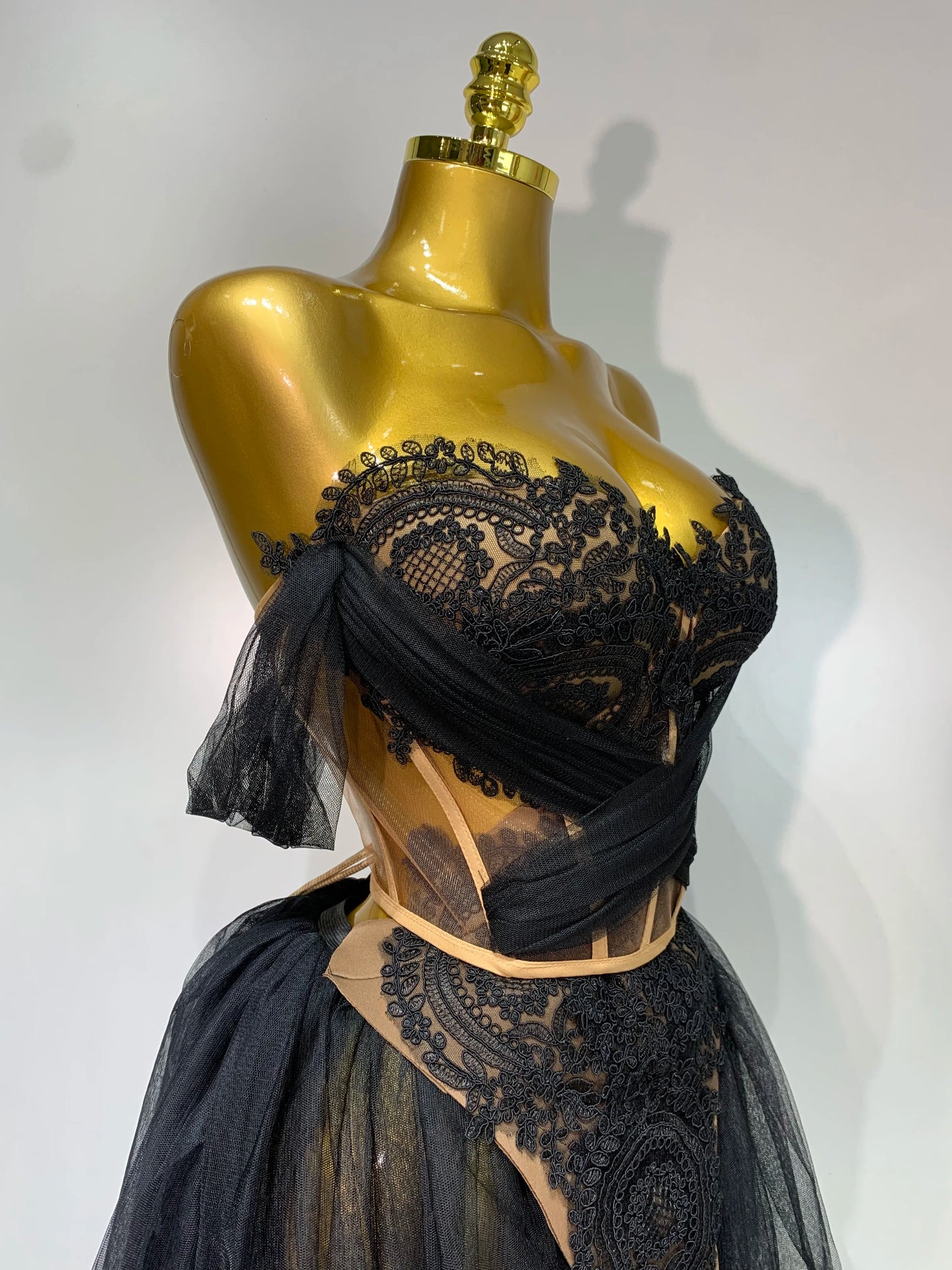 2025 New Arrived Sexy Cute Mesh Tops Skirt 2 PCS Set Women Celebrate Party Birthday Nightclub Performance Stage Show Outfit