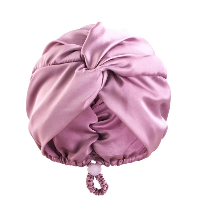 Soft Satin Sleep Turban Cap With Adjustable Fit for Women