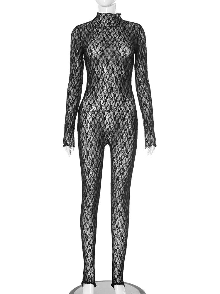 Weird Puss Sexy Women Jumpsuit 2025 Trend Jacquard Midnight Party Full Sleeve Elastic Nighout Club Fit Tight Activity Overalls