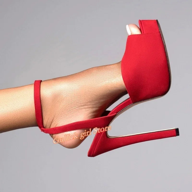 Patent Leather Open Toe Platform Stiletto Pumps for Women