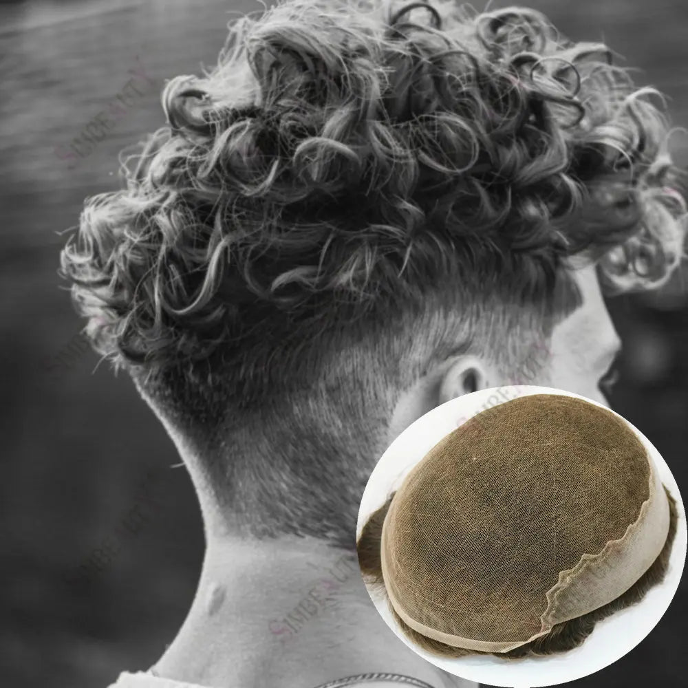 Curly Swiss Lace Front Hair Replacement Toupee for Women