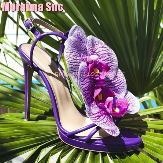 Floral Embellished Stiletto Sandals