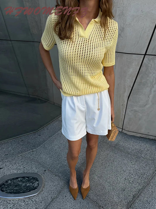 Hollow Out O Neck Knit Sweater