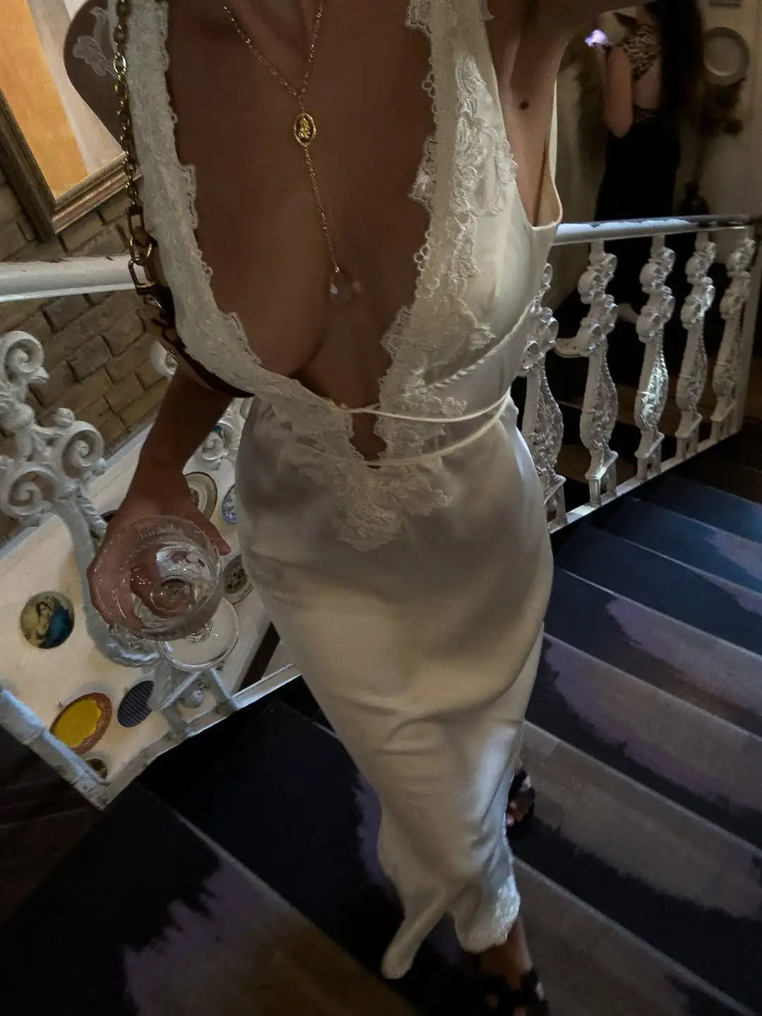 Sexy Deep V-neck Lace Patchwork Dress Women Solid Hollow-out Sleeveless High Waist Slim Maxi Dresses 2025 New Lady Party Robe