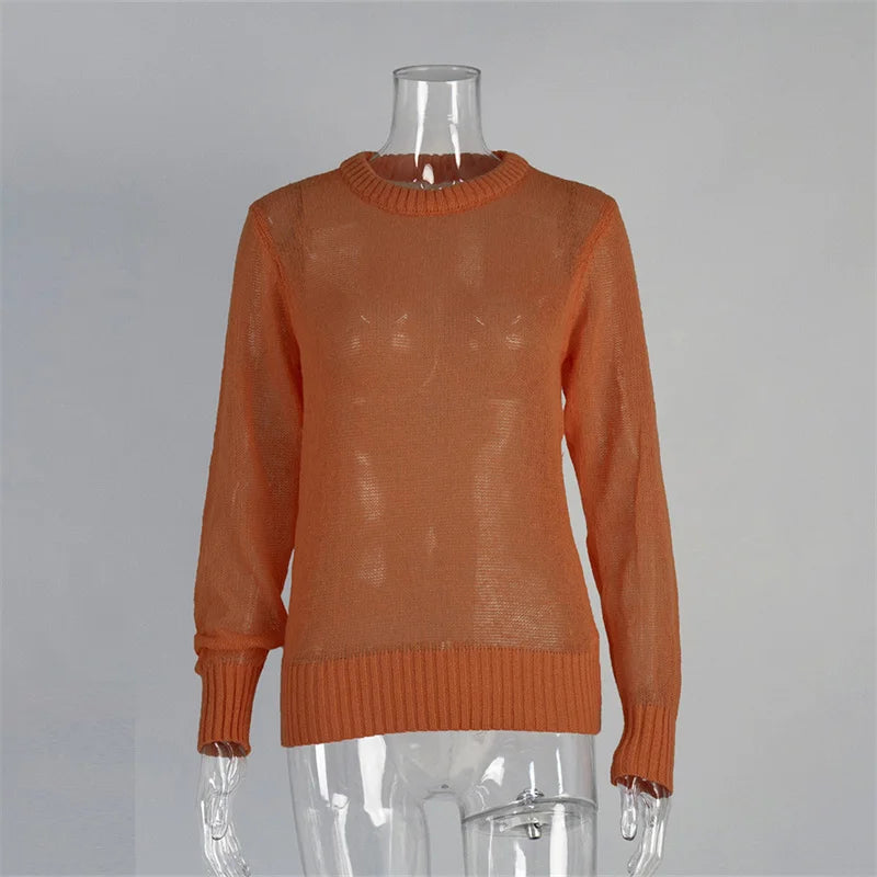 See Through Mesh Knit Sweater