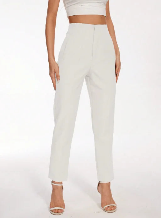 Solid Color Office Slim Fit Pencil Pants for Women