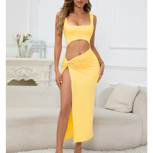 Sleek Hollow Cut Bodycon Dress