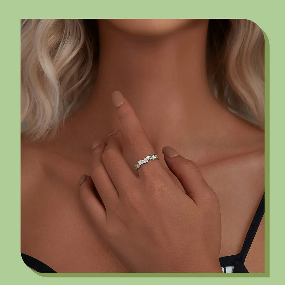 Four Leaf Clover Sterling Silver Ring