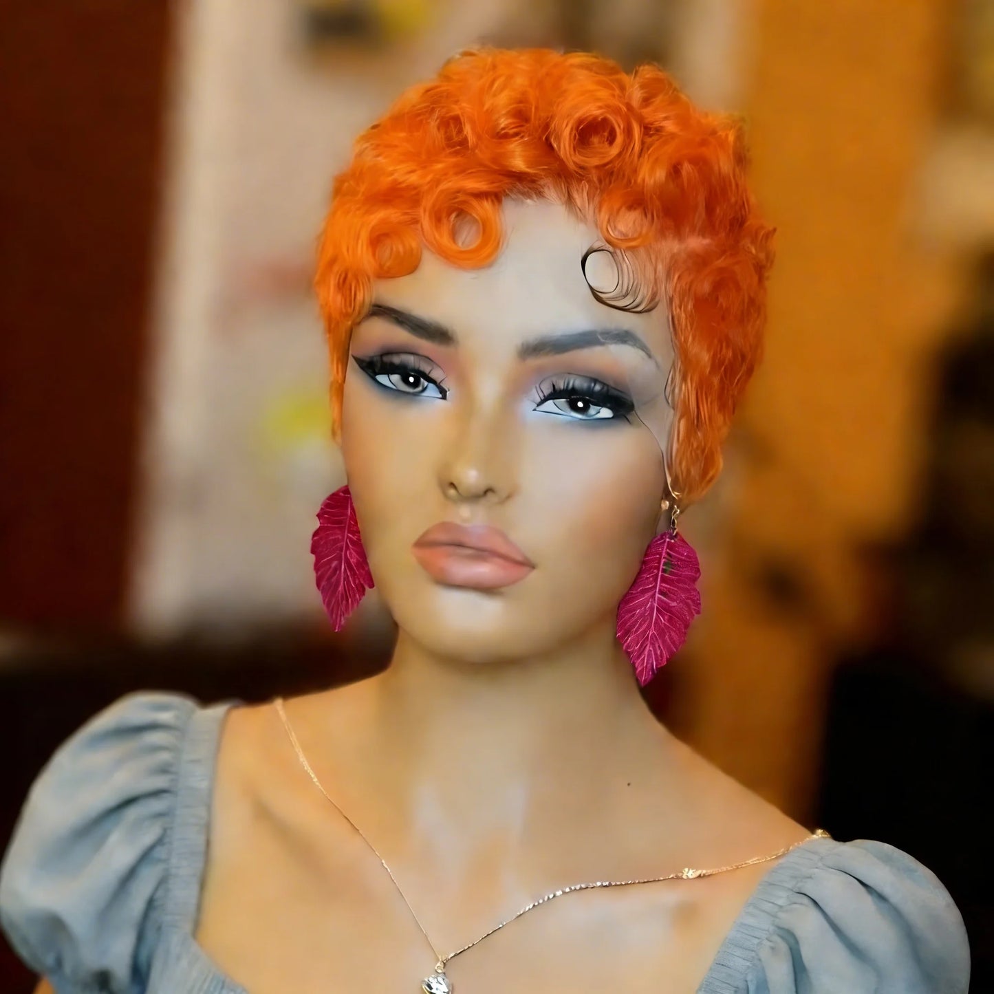 Pixie Cut Curly Lace Front Brazilian Human Hair Wigs 13X4 Lace Front Wigs Side Part Short Bob Wigs 180% Density