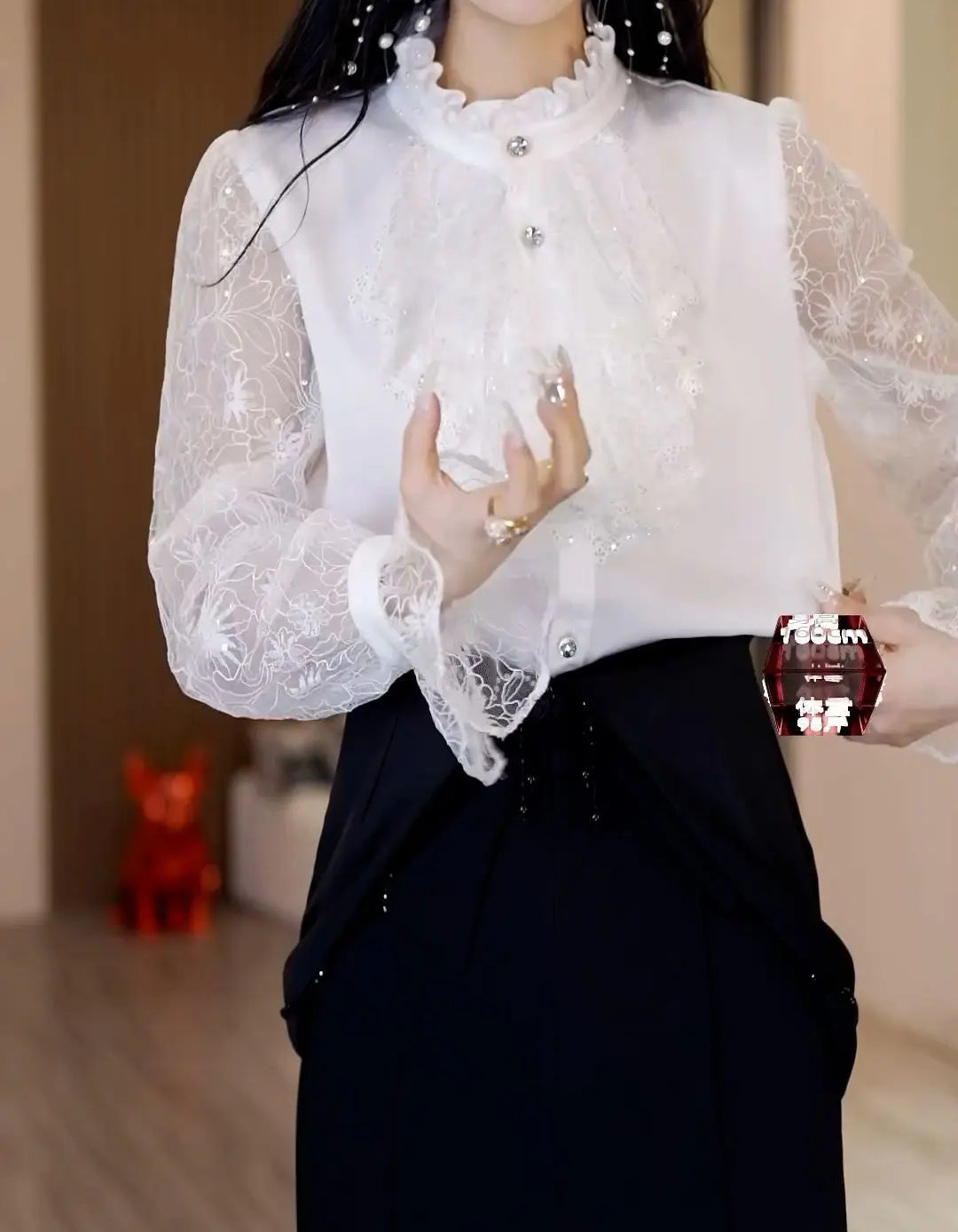 Chic Stand Collar Casual Blouse