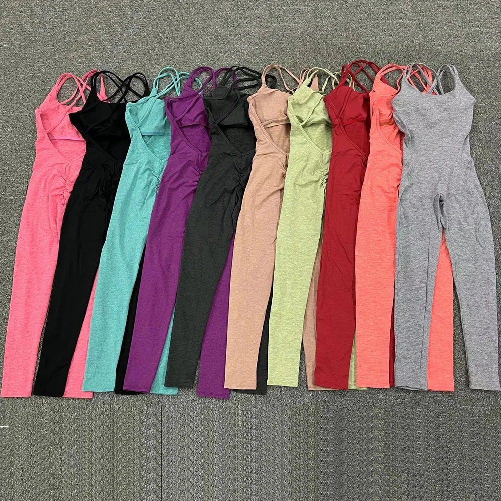 Cross-Back Pad Support Jumpsuit