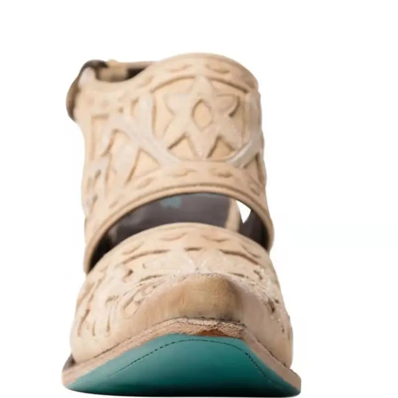 Floral Embellished Square Toe Back Strap Plus Size Sandals for Women