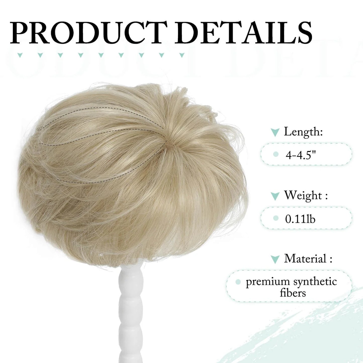 Grey Pixie Cut Hair Toppers for Women 6.8' X 7' Fluffy Wavy Synthetic Hair Topper Clip-In Short Hair Extensions