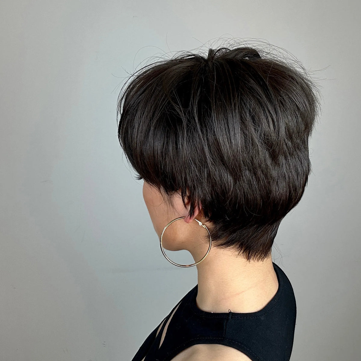 Natural Black Heat Resistant Pixie Cut Wig for Women