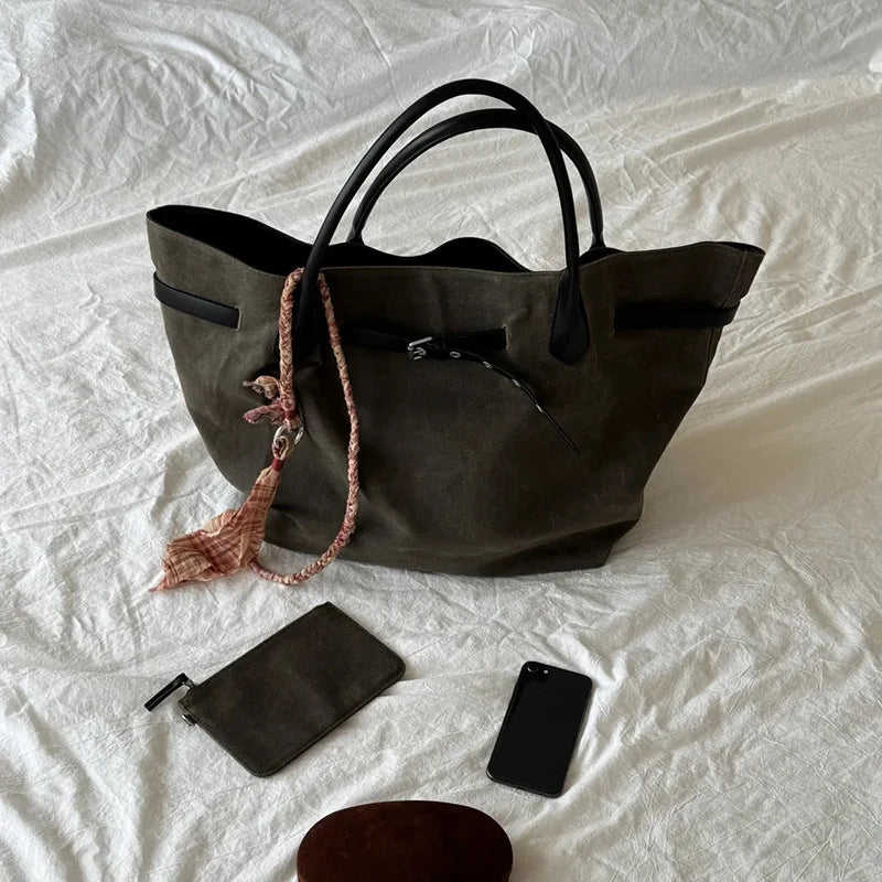 New lazy style high-end niche design,casual belt buckle armpit bag tote bag, large bag