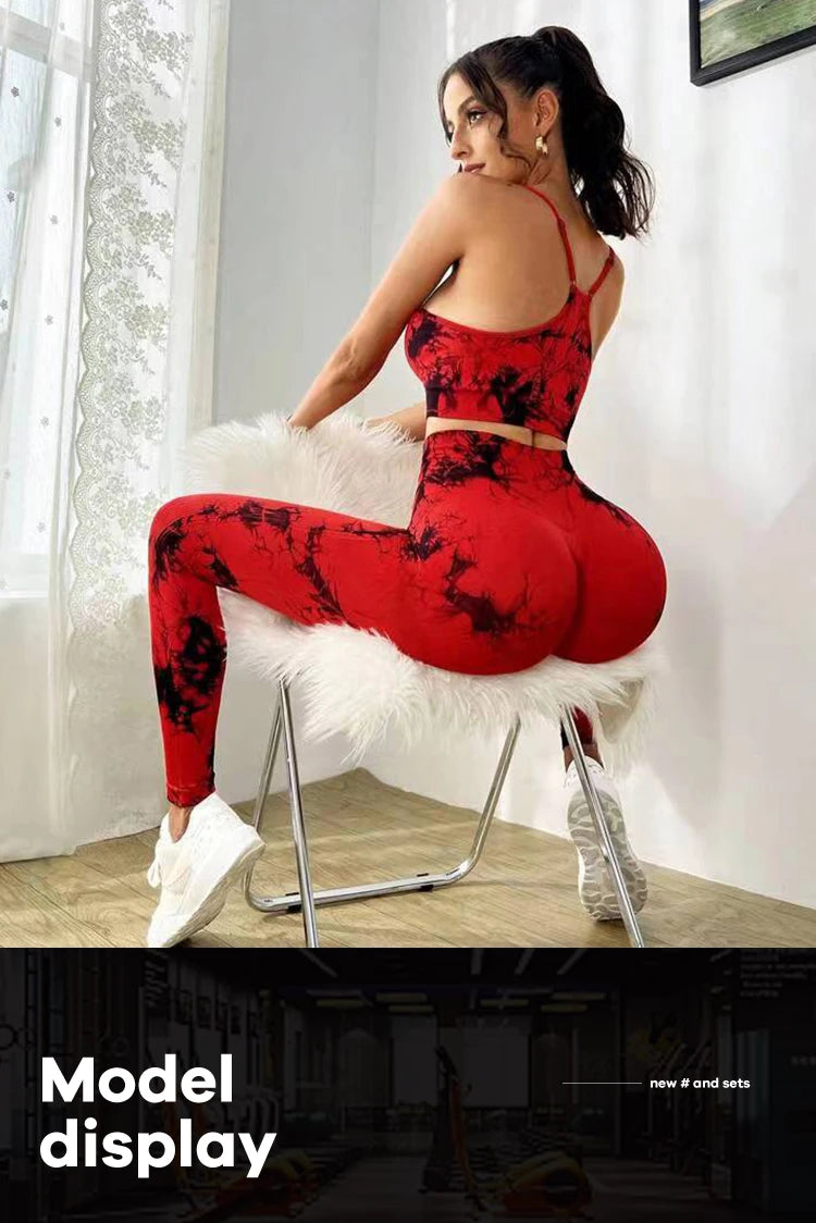 Breathable Tie Dye Yoga Tracksuit Set