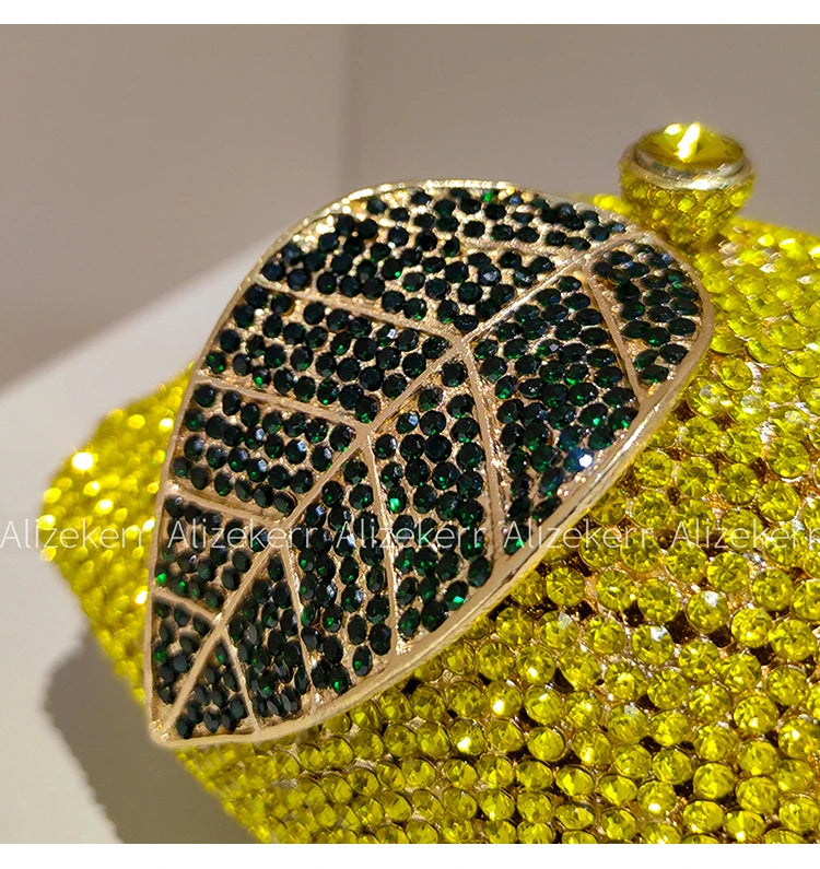Elegant Lemon Shaped Diamond Evening Bag for Women