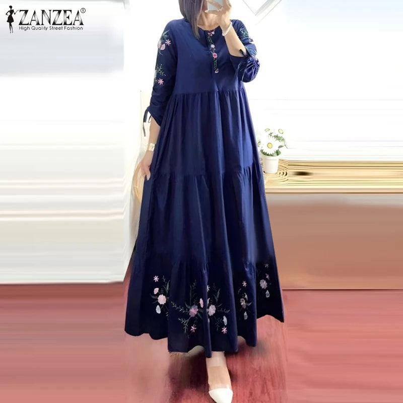 Floral Tiered Muslim Maxi Dress